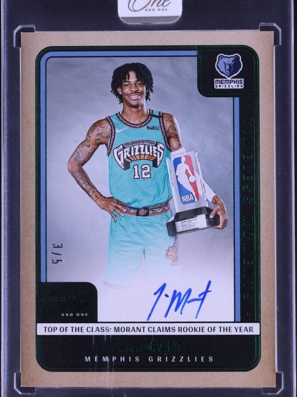 2024-25 Panini One and One JA MORANT GREEN TIMELESS MOMENTS AUTO 3/5 Grizzlies