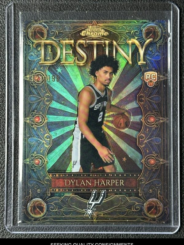 DYLAN HARPER 2025-26 TOPPS CHROME #D-2 DESTINY AQUA REFRACTOR RC #/199 SPURS