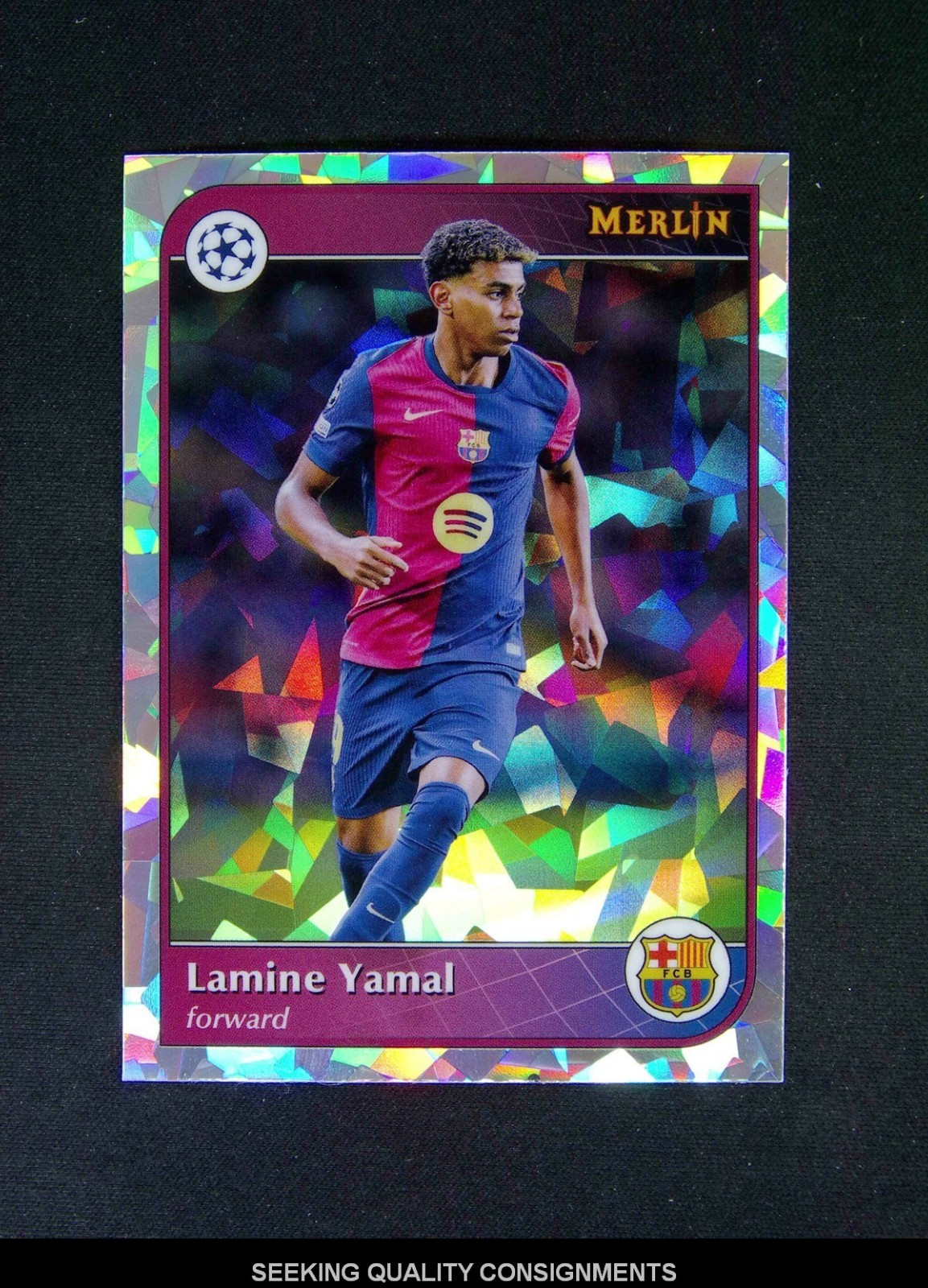 2024-25 Topps Merlin UEFA Lamine Yamal #19 Atomic Refractor