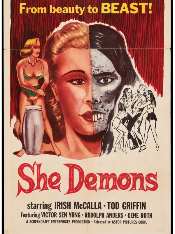 She Demons (Astor Pictures, 1958). Folded, Fine-. One Sheet (27" X 41") Original