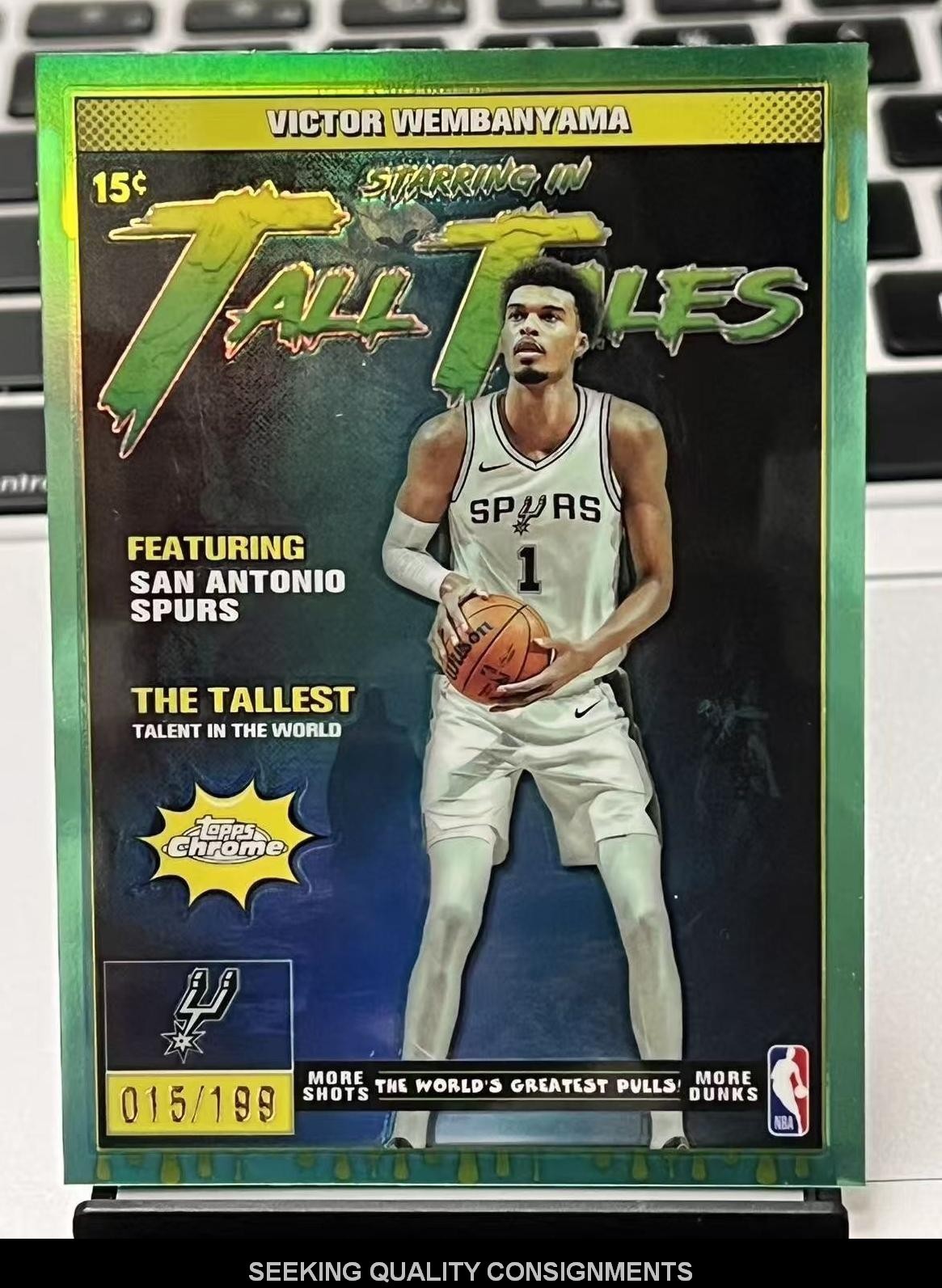 2025-26 Topps Chrome Victor Wembanyama Tall Tales Aqua Refractor /199