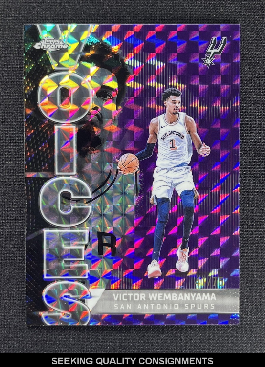 2025-26 Topps Chrome Victor Wembanyama #VS-1 Purple Geometric Voices Spurs /75