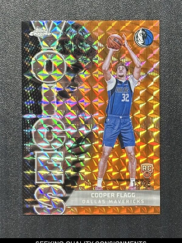 2025-26 Topps Chrome Cooper Flagg #VS-6 Orange Geometric Voices Rookie RC /25