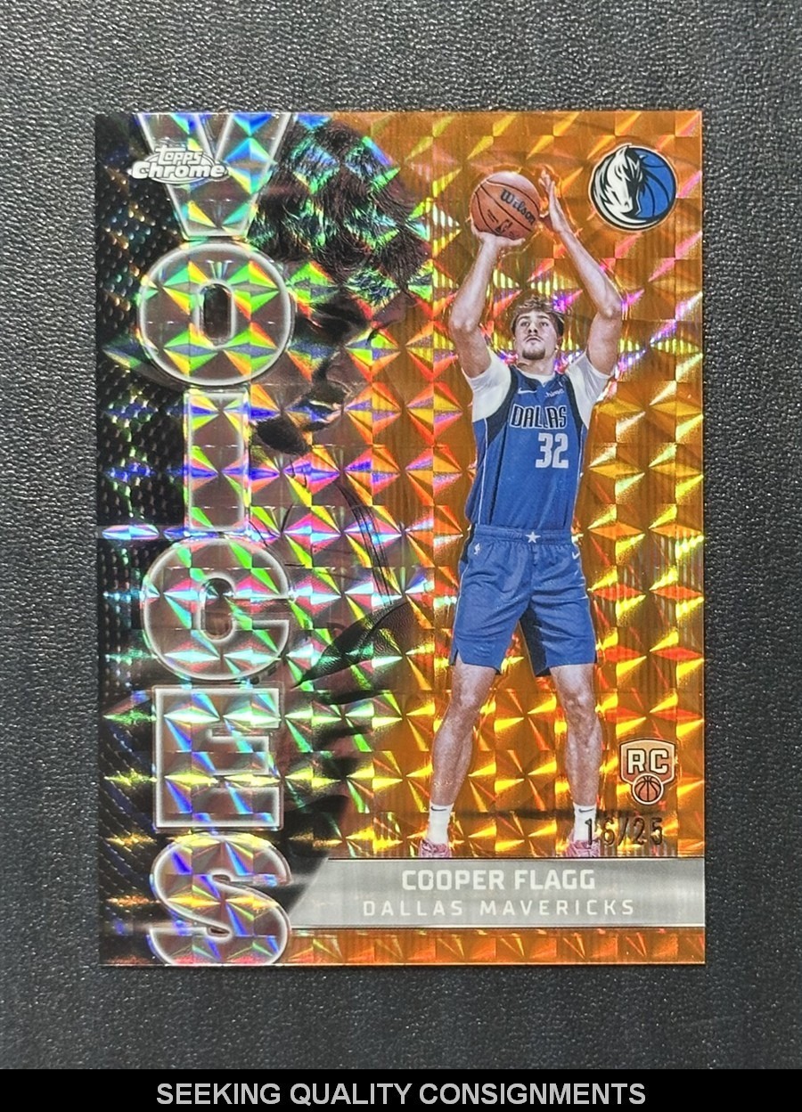 2025-26 Topps Chrome Cooper Flagg #VS-6 Orange Geometric Voices Rookie RC /25