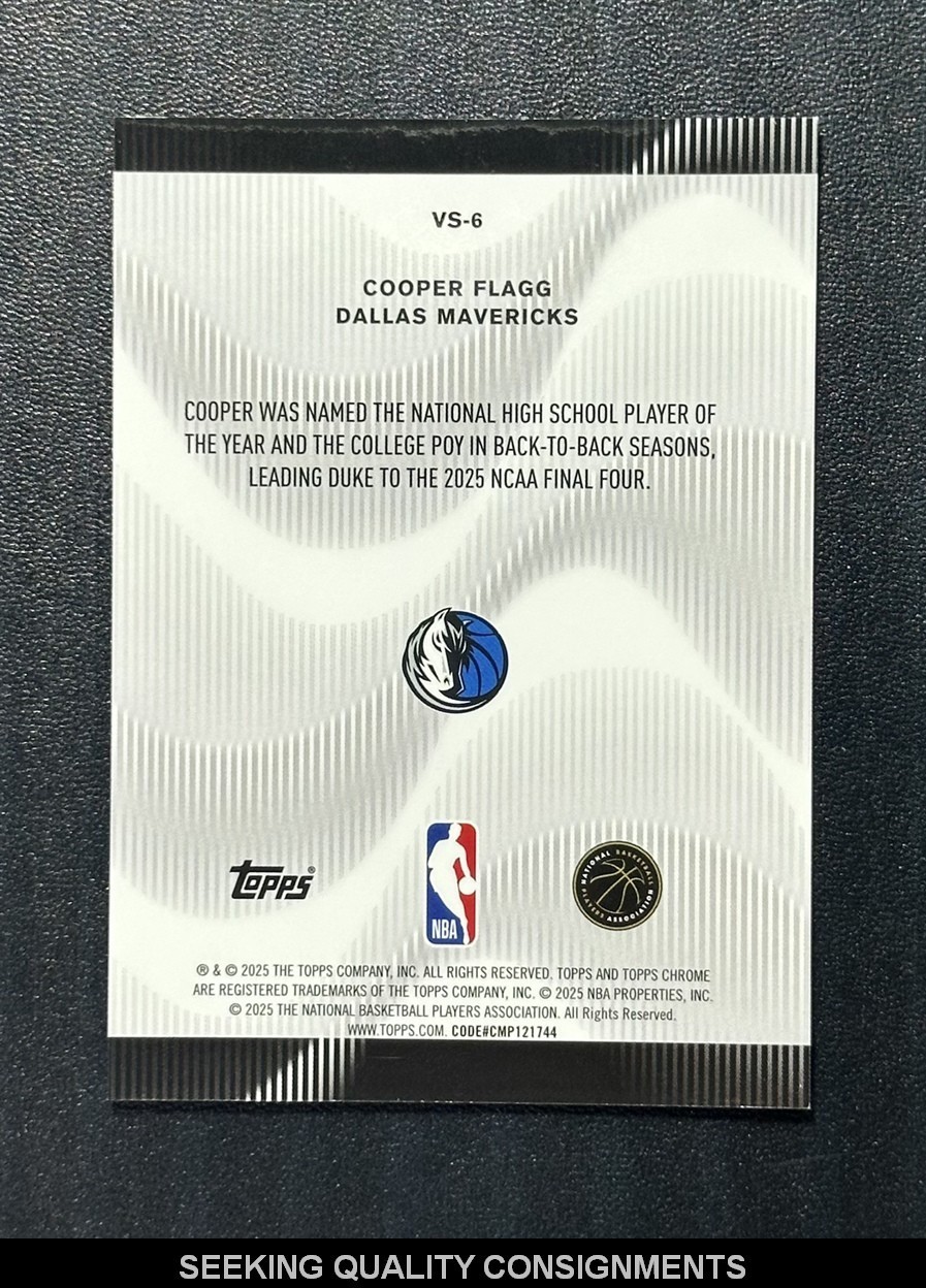 2025-26 Topps Chrome Cooper Flagg #VS-6 Orange Geometric Voices Rookie RC /25