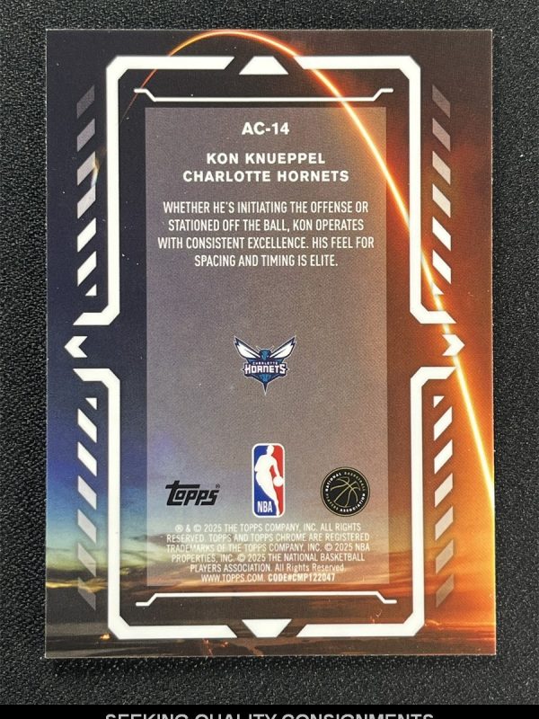 2025-26 Topps Chrome Kon Knueppel #AC-14 Magenta Activators Rookie RC 76ers /399
