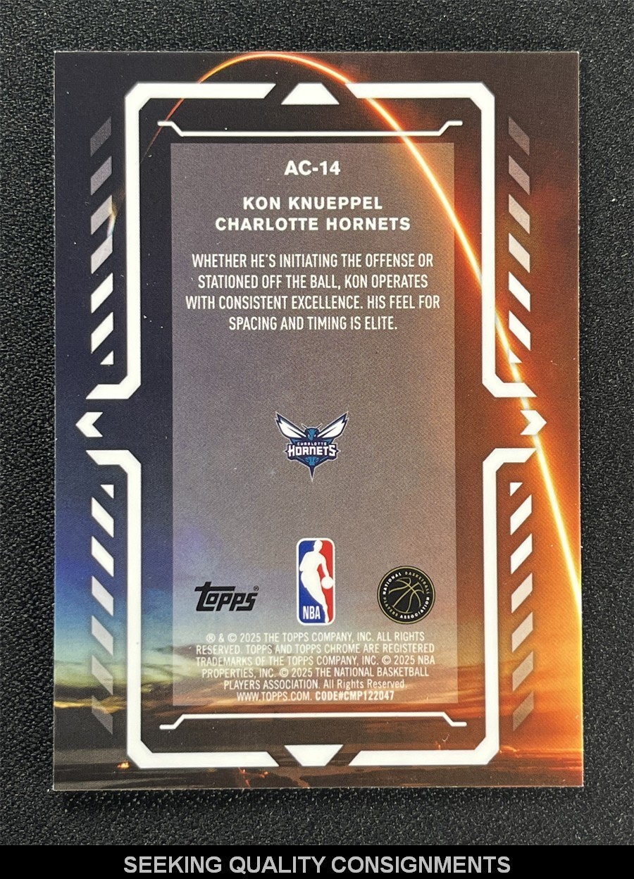 2025-26 Topps Chrome Kon Knueppel #AC-14 Magenta Activators Rookie RC 76ers /399