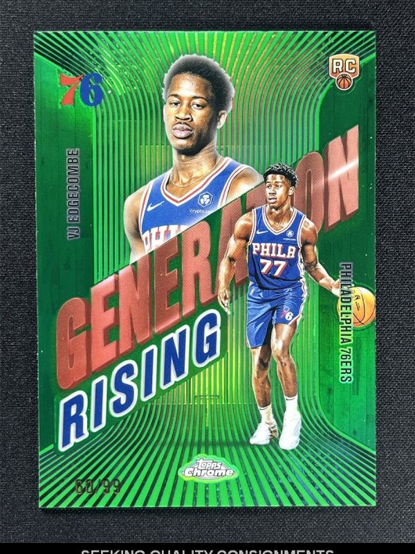 2025-26 Topps Chrome VJ Edgecombe #GR-3 Green Generation Rising Rookie RC /99