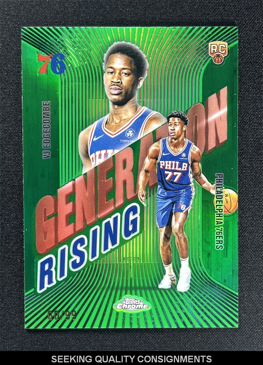 2025-26 Topps Chrome VJ Edgecombe #GR-3 Green Generation Rising Rookie RC /99