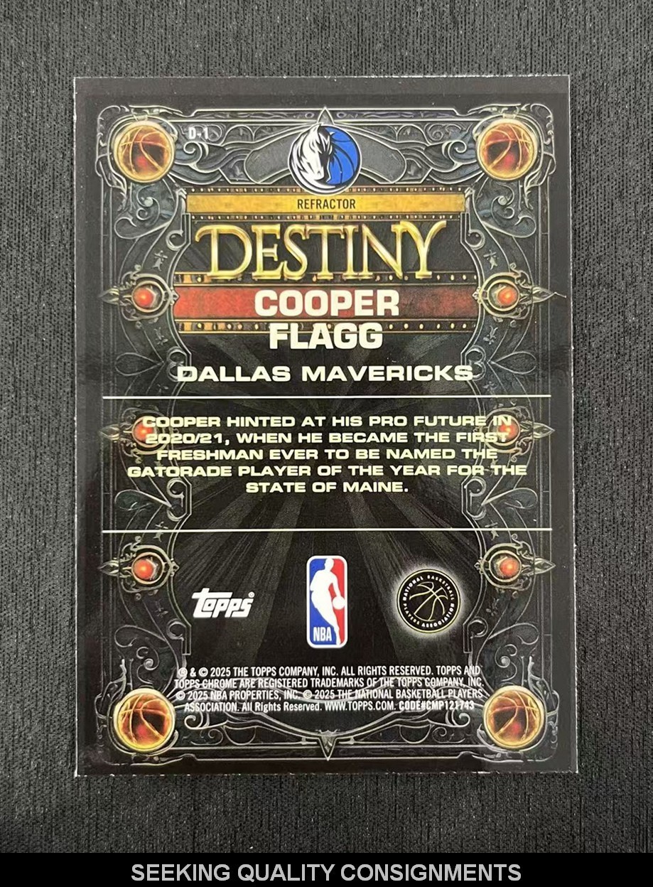 2025-26 Topps Chrome Cooper Flagg #D-1 Silver Refractor Destiny Rookie RC