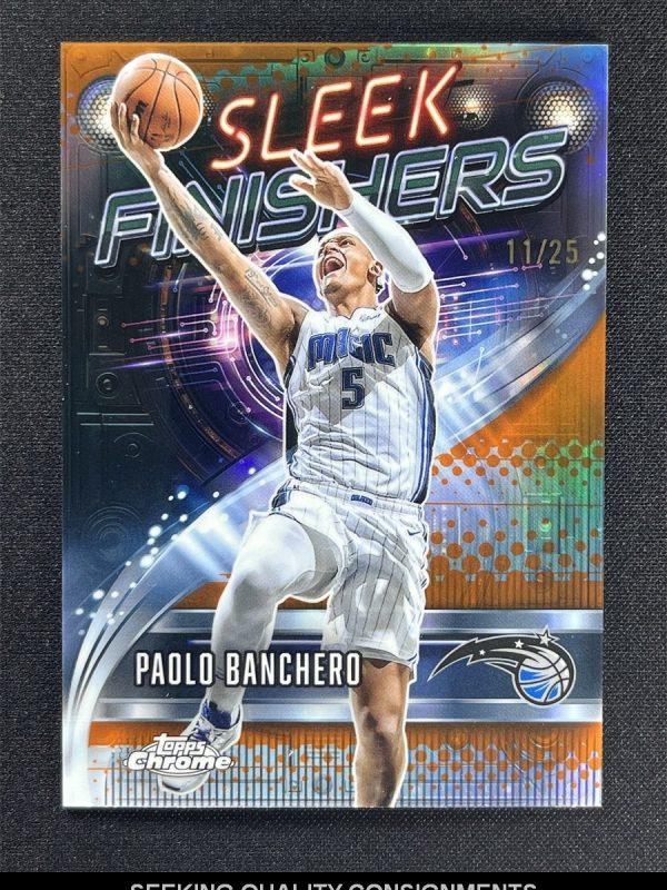 2025-26 Topps Chrome Paolo Banchero #SF-3 Orange Refractor Sleek Finishers /25