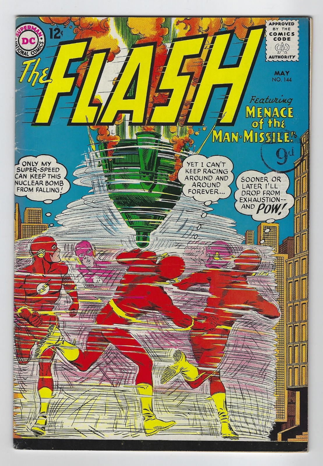 THE FLASH #144 1964 FINE MENACE OF THE MAN MISSILE
