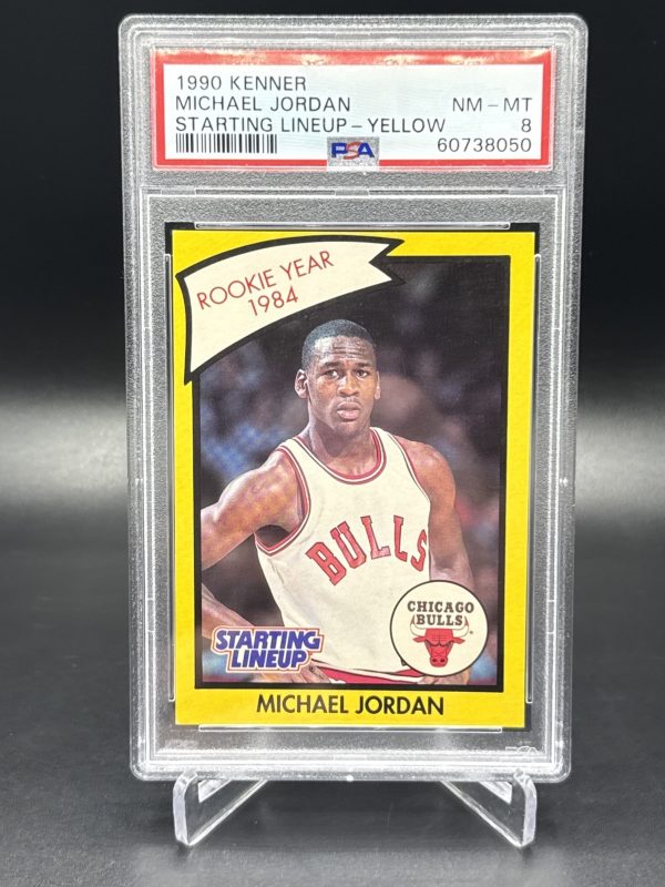 1990 Kenner Starting Lineup Yellow Rookie Year 1984 Michael Jordan PSA 8 NM-MT