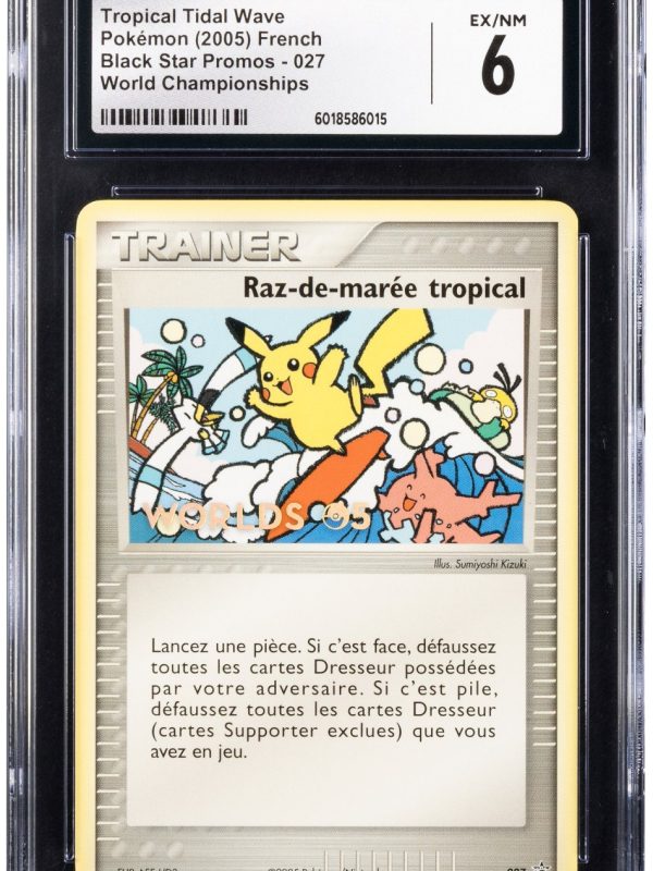 2005 POKEMON BLACK STAR PROMOS WORLD CHAMPIONSHIPS TROPICAL TIDAL WAVE CGC 6 FR