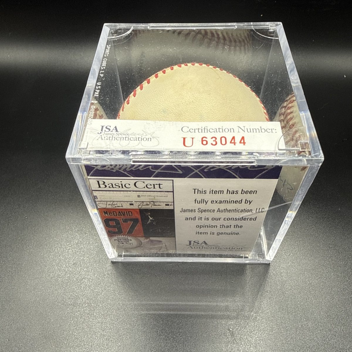 Ernie Banks Signed Baseball HOF Auto JSA Certified Autograph