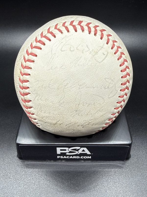 1966 Braves Team Signed Baseball 27 Autos Hank Aaron, Matthews, Torre PSA LOA