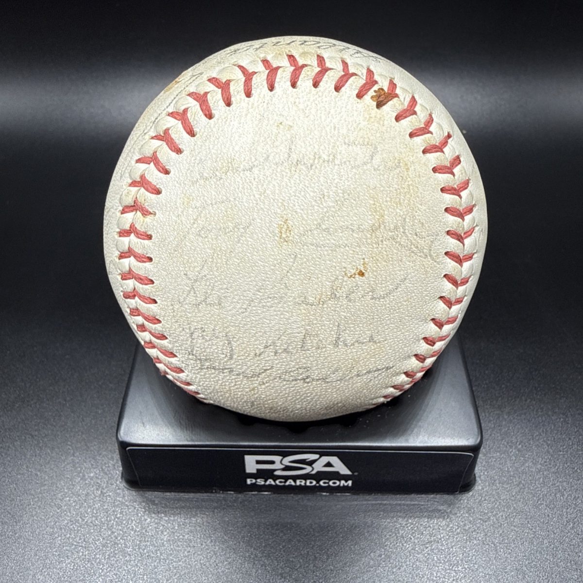 1966 Braves Team Signed Baseball 27 Autos Hank Aaron, Matthews, Torre PSA LOA