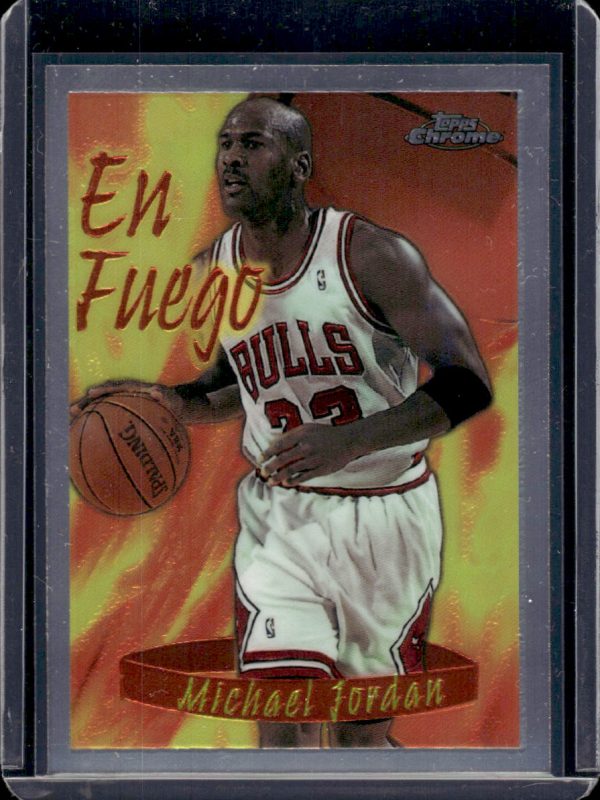 MICHAEL JORDAN 1996-97 Topps Chrome En Fuego Season's Best Card #1 Bulls HOF NM