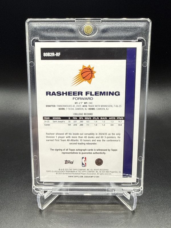 2025 Topps Basketball Rasheer Fleming 45th Anniversary Rookie Auto On Card