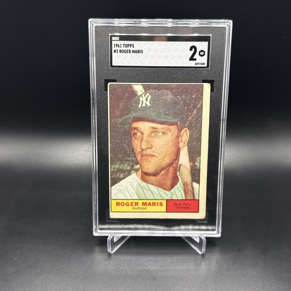 1961 TOPPS #2 ROGER MARIS SGC 2 GD