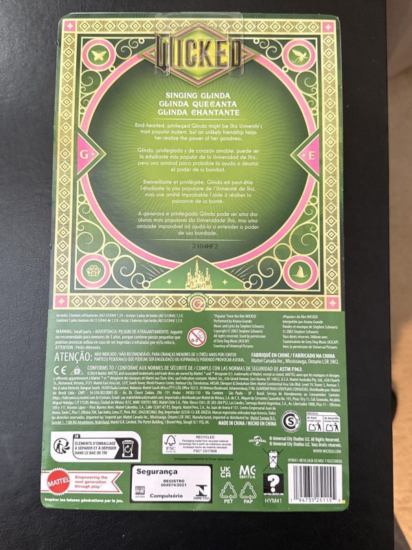 NEW Mattel Wicked SINGING Glinda Witch 12.75" Fashion Doll WICKED.COM - IN HAND