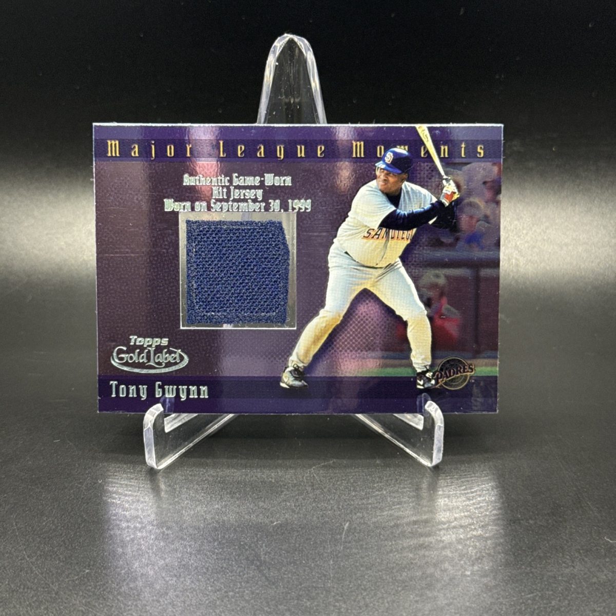 2002 Topps Gold Label Major League Moments Tony Gwynn Game Worn Jersey Relic
