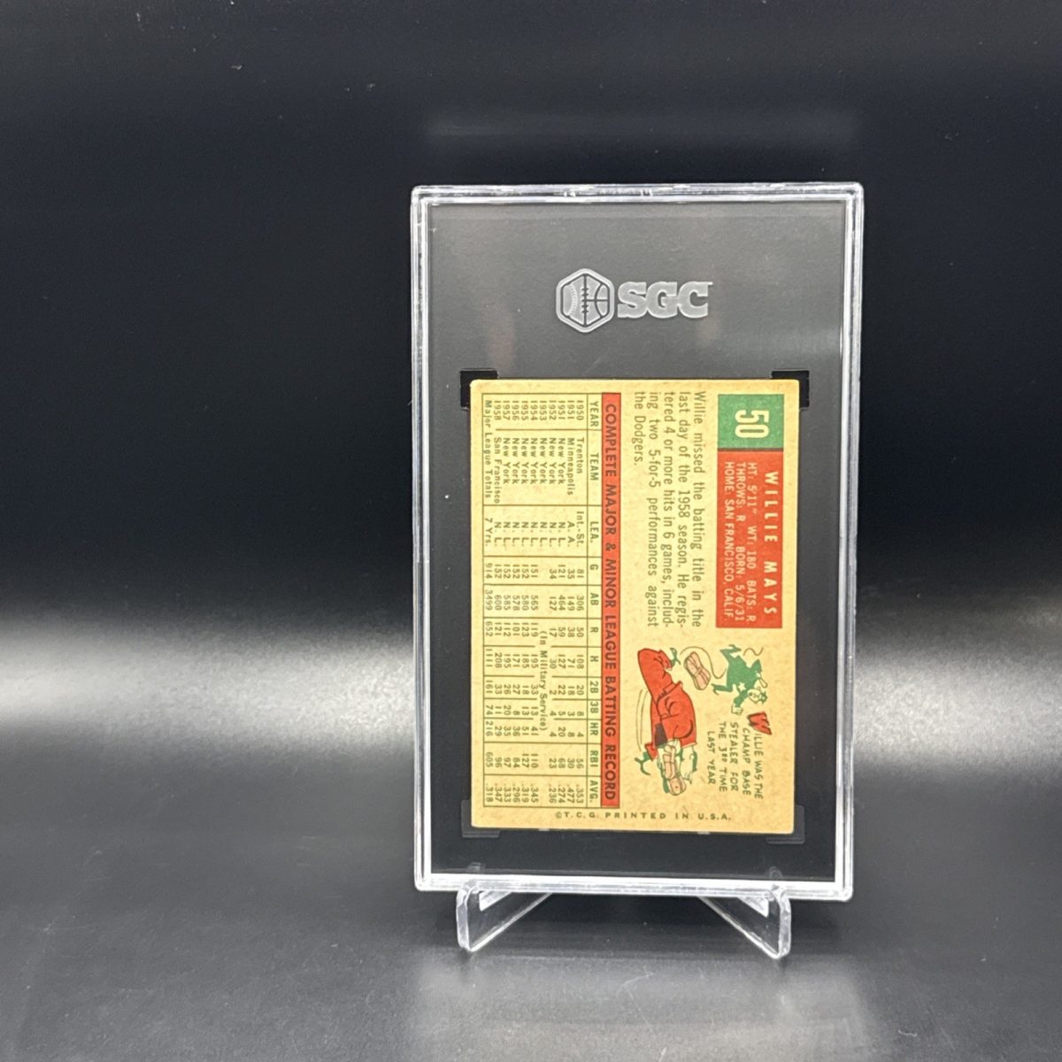 1959 Topps - #50 Willie Mays SGC 1