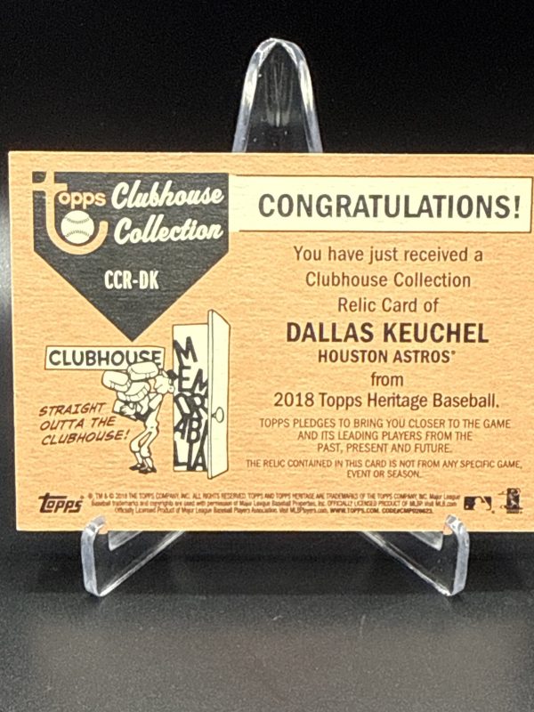 2018 TOPPS HERITAGE BASEBALL DALLAS KEUCHEL CLUBHOUSE COLLECTION JERSEY RELIC