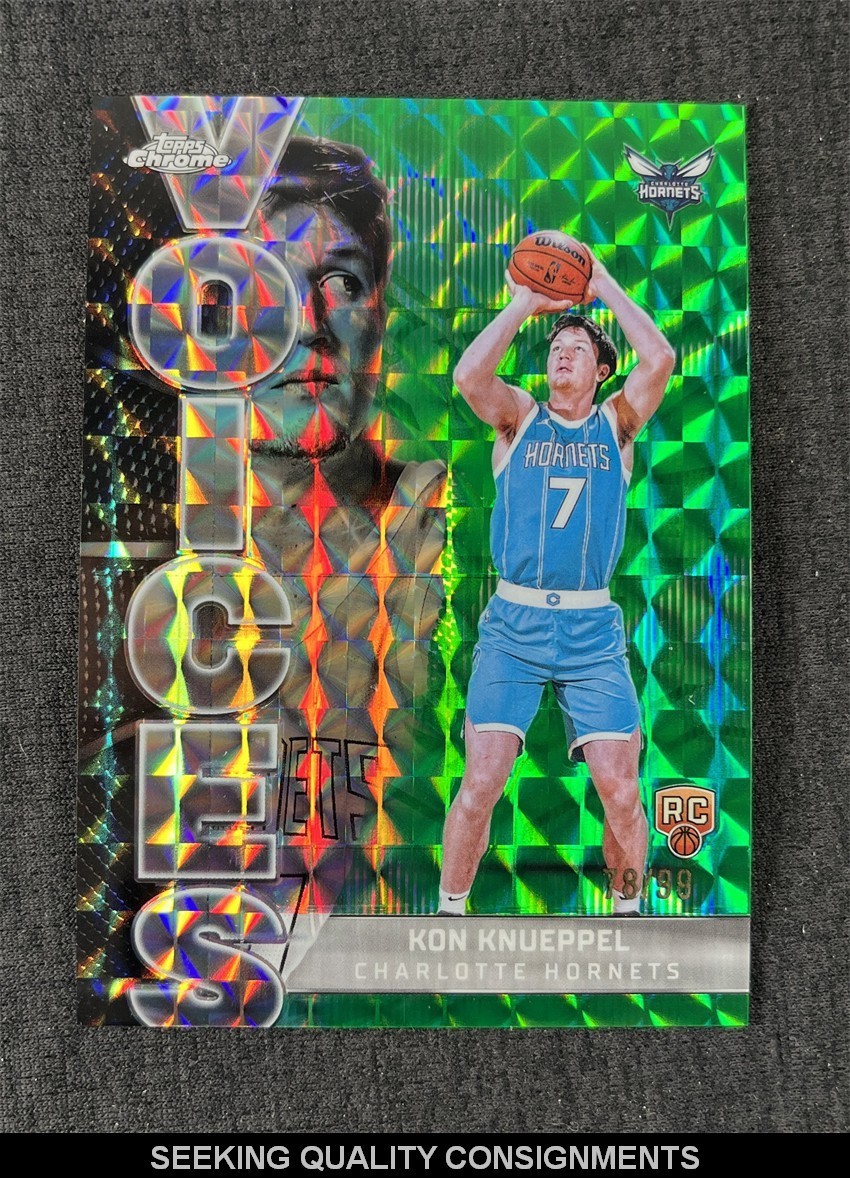 2025-26 Topps Chrome Basketball Kon Knueppel RC Voices Green Refractor /99