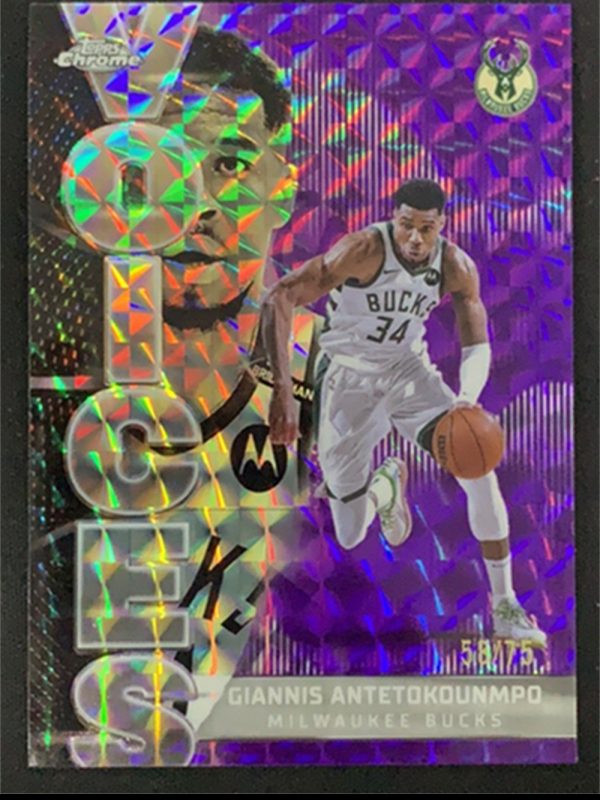 2025-26 Topps Chrome Giannis Antetokounmpo Voices Purple Geometric /75