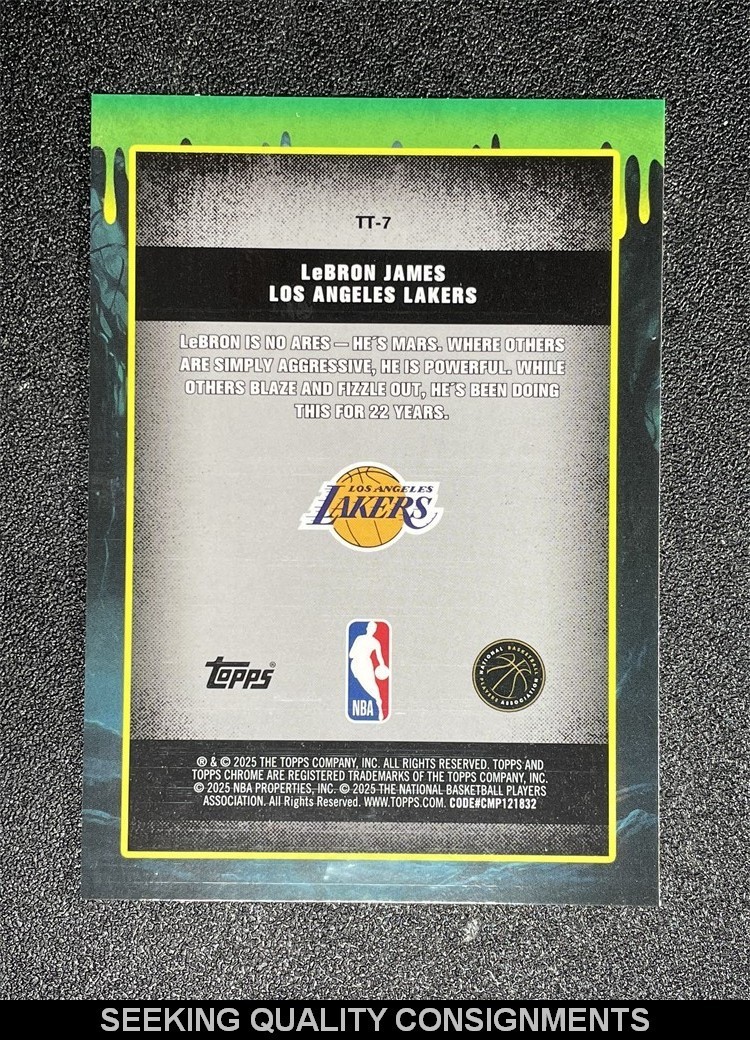 2025-26 Topps Chrome LeBron James Tall Tales Green Refractor /99