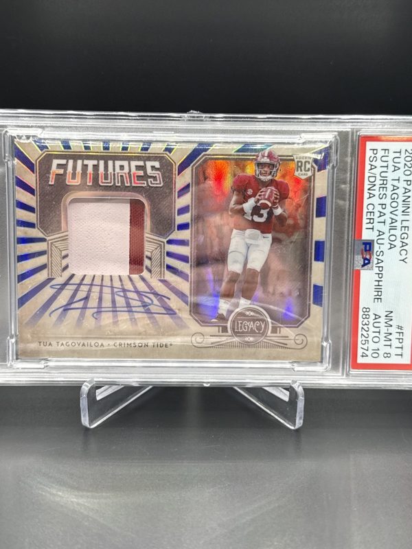 2020 Panini Legacy Futures Patch Auto Sapphire Tua Tagovailoa PSA 8 AUTO 10 #/25