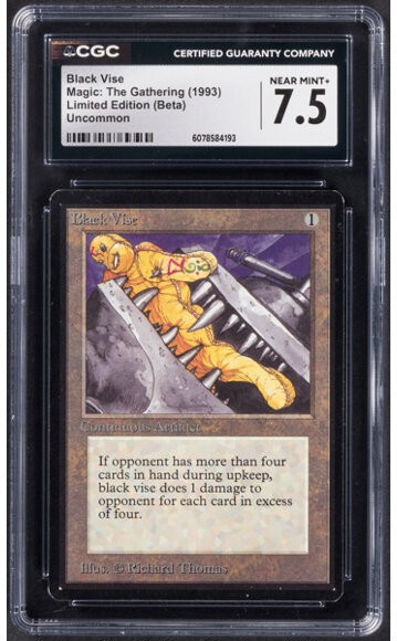Magic: The Gathering Black Vise Limited Edition (Beta) CGC Near Mint+ 7.5