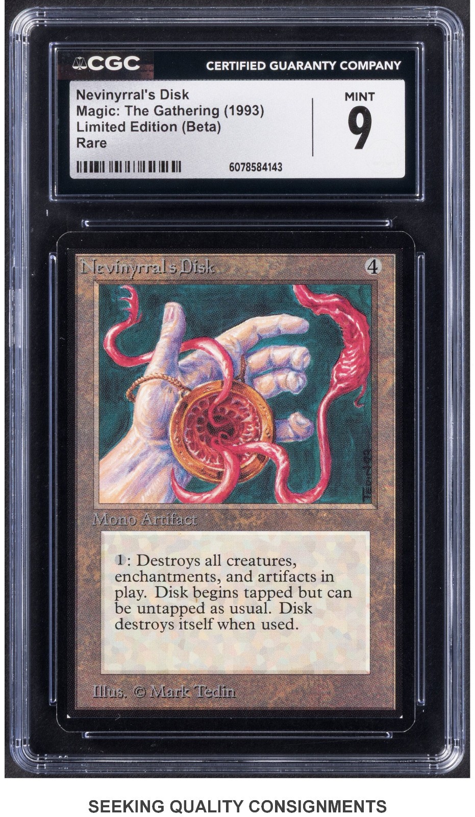 Magic: The Gathering Nevinyrral's Disk Limited Edition (Beta) CGC Mint 9