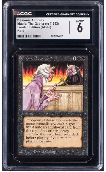 Magic: The Gathering Demonic Attorney Limited Edition (Alpha) CGC EX/NM 6