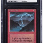 Magic: The Gathering Lightning Bolt Limited Edition (Alpha) CGC Near Mint+ 7.5