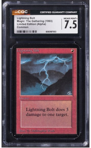 Magic: The Gathering Lightning Bolt Limited Edition (Alpha) CGC Near Mint+ 7.5
