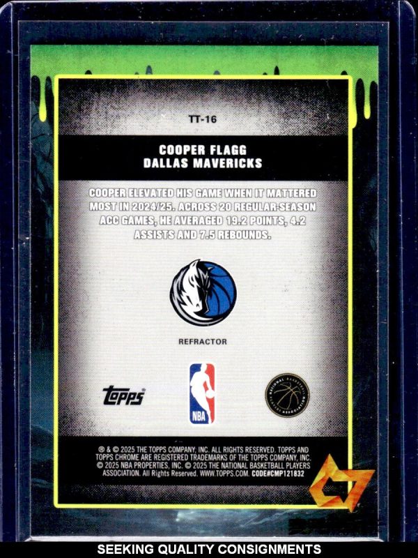 2025-26 Topps Chrome Cooper Flagg Tall Tales TT-16 Refractor RC!