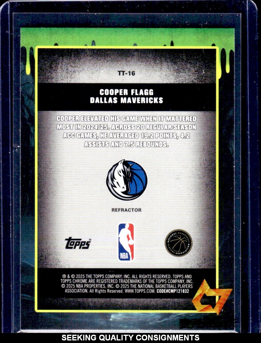 2025-26 Topps Chrome Cooper Flagg Tall Tales TT-16 Refractor RC!