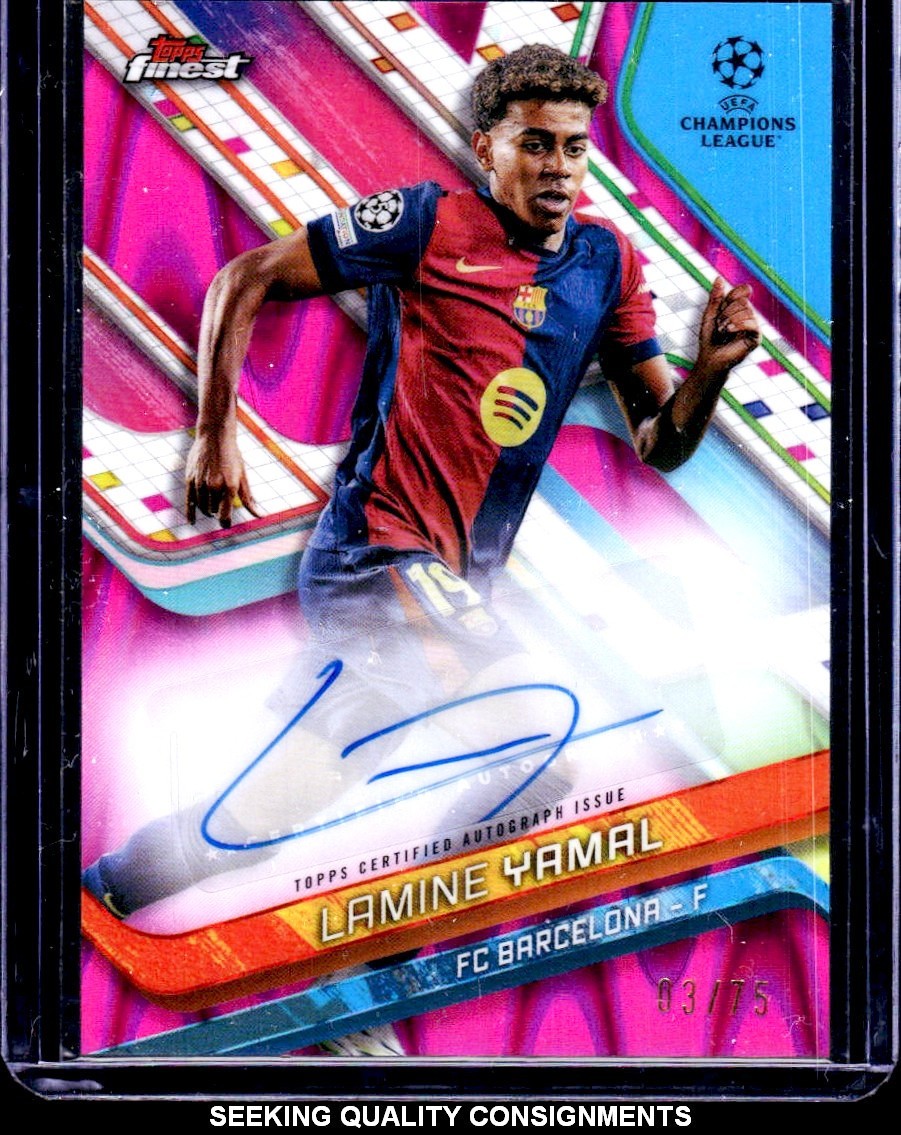 2024-25 Topps Finest UEFA Limine Yamal Auto Magenta Lava /75 #A01