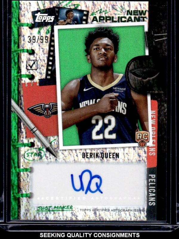 2025-26 Topps - New Applicants Autographs Derik Queen #NA-DK Green Foil /99 RC