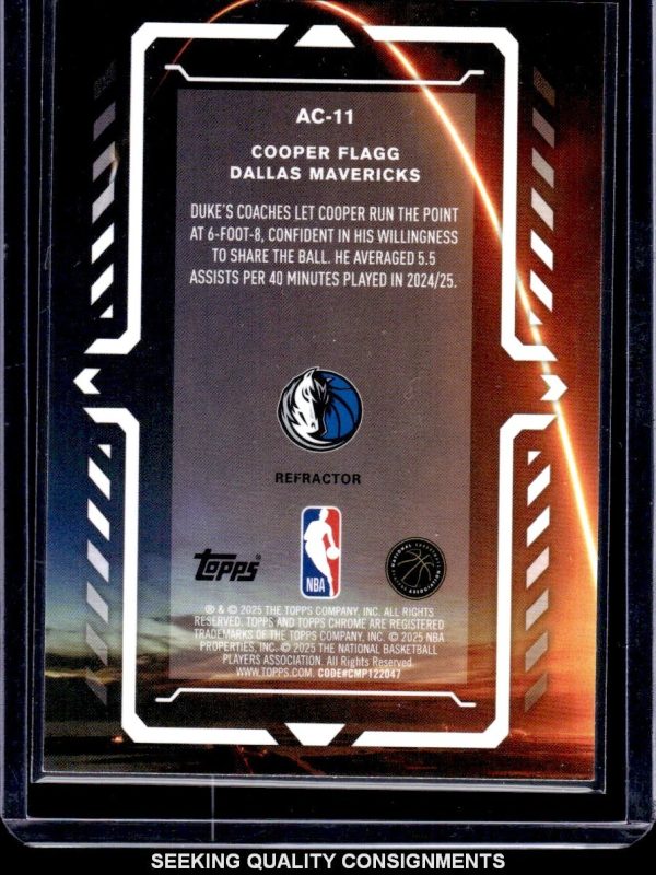 2025-26 Topps Chrome Activators Refractor Cooper Flagg (RC) AC-11