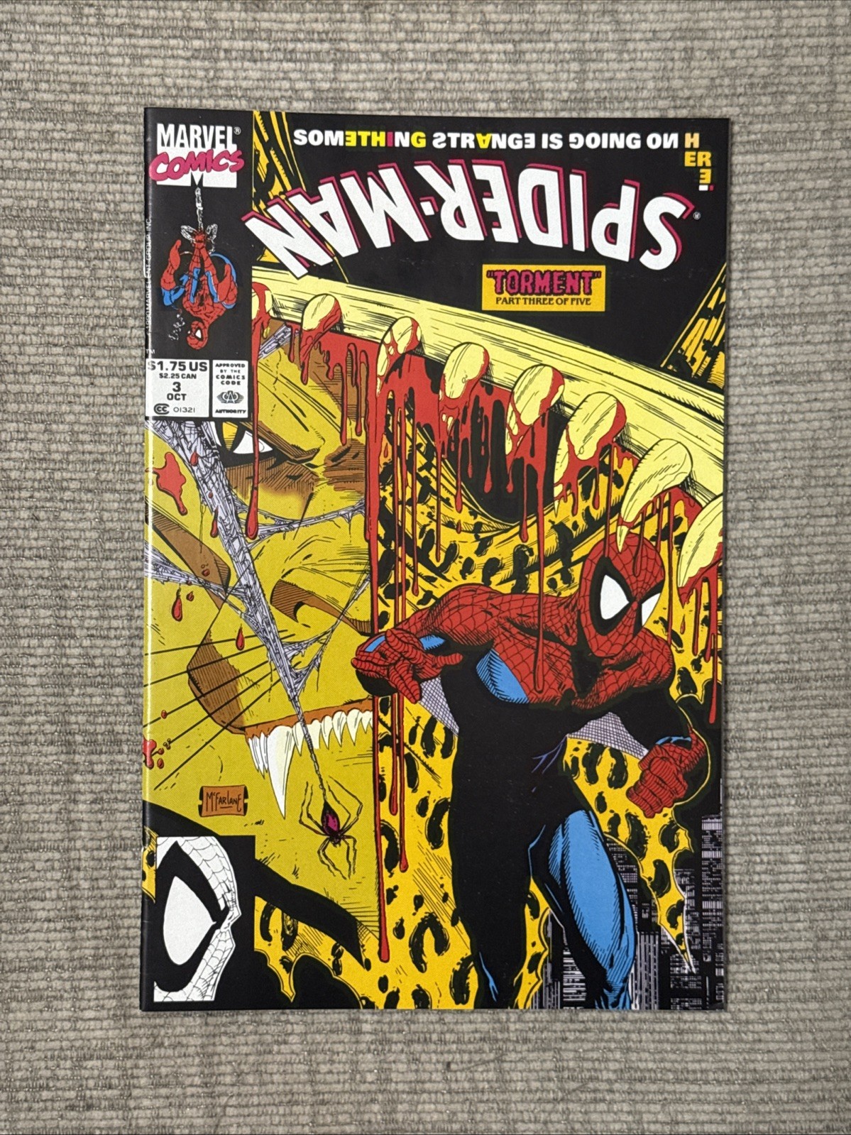#3 Spider-man, Upside Down Title, Spider Origin Retold, NM, McFarlane Art