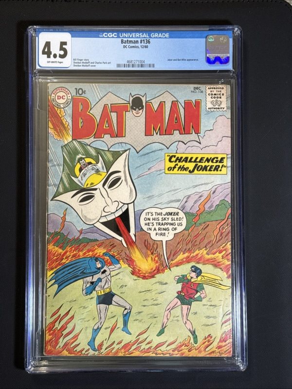 1960 - BATMAN #136 - D.C. KEY - 1ST SILVER AGE APPEARANCE OF THE JOKER - CGC 4.5