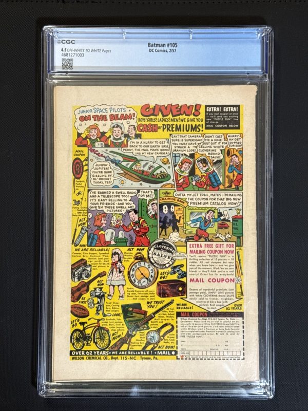 Batman #105 CGC 4.5 - 1957 DC Comics Batwoman 1st Batman Appearance