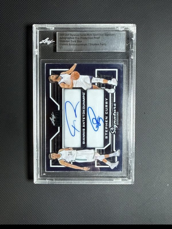 2024 Leaf Signature Multi Sport Dual Auto Dark Blue Stephen Curry Giannis 1/1