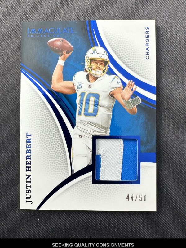 Justin Herbert 2025 Panini Immaculate Jerseys patch Chargers #/50