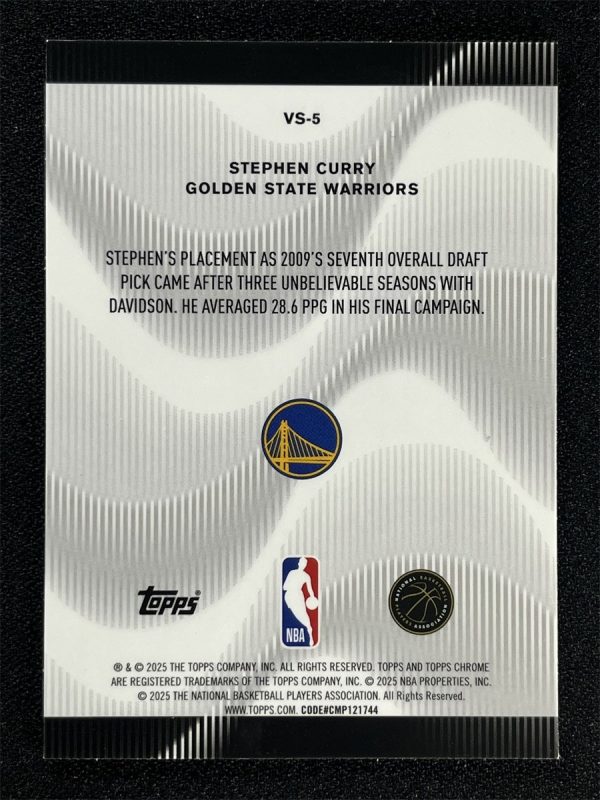 2025-26 Topps Chrome Stephen Curry #VS-5 Purple Geometric Voices Warriors /75