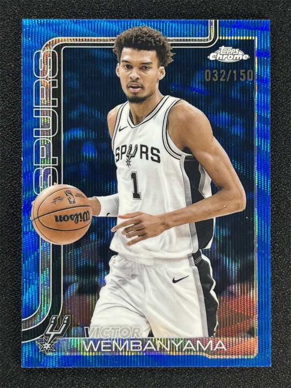 2025-26 Topps Chrome Victor Wembanyama #221 Blue Wave Refractor /150 &01222