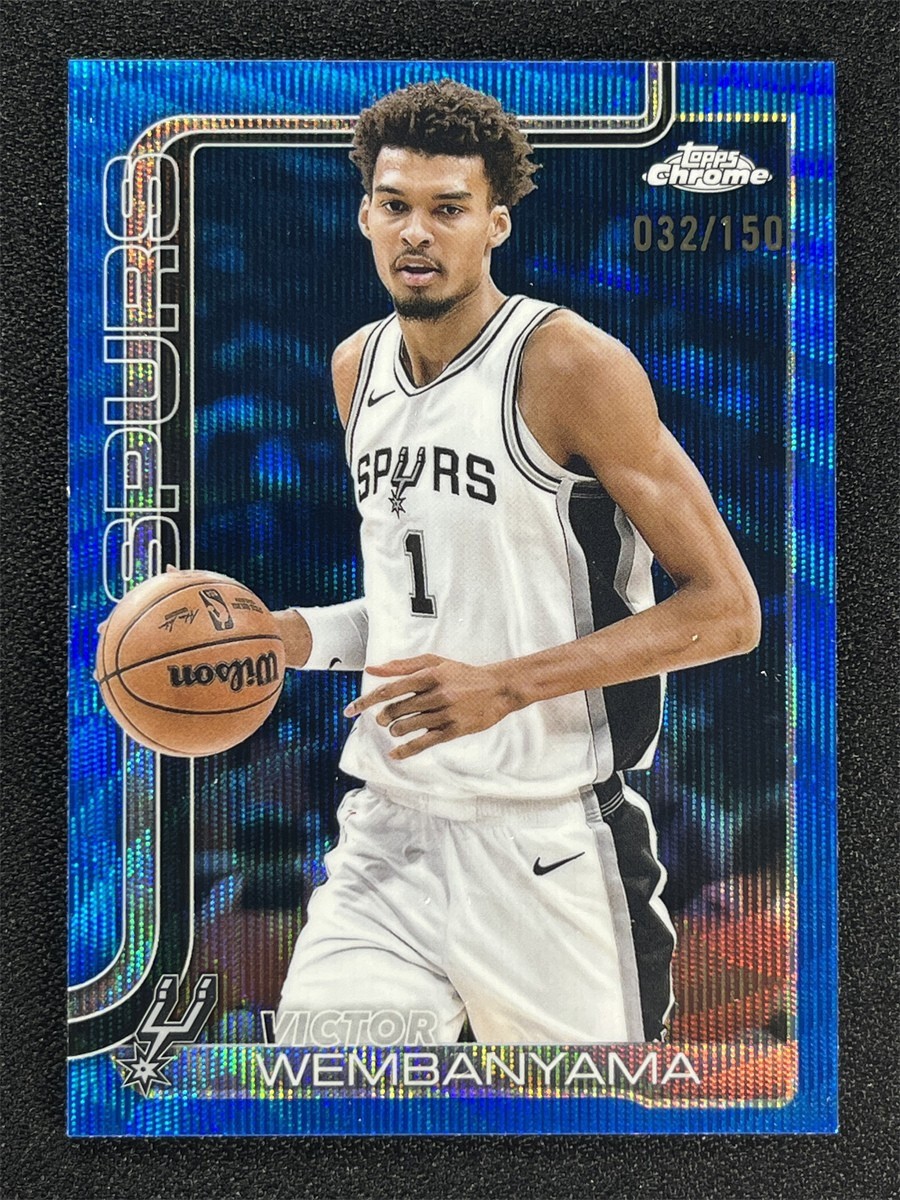 2025-26 Topps Chrome Victor Wembanyama #221 Blue Wave Refractor /150 &01222